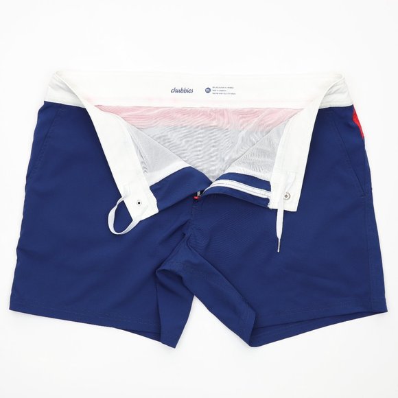 Chubbies Lined Swim Trunks Shorts 6" Made in USA Size XL Red/White/Blue - Picture 5 of 8